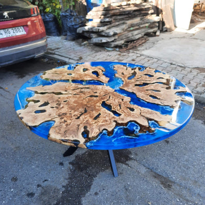Round Epoxy Resin Dining Table